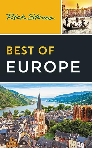 Book cover for Rick Steves Best of Europe showing a gondola and a town.