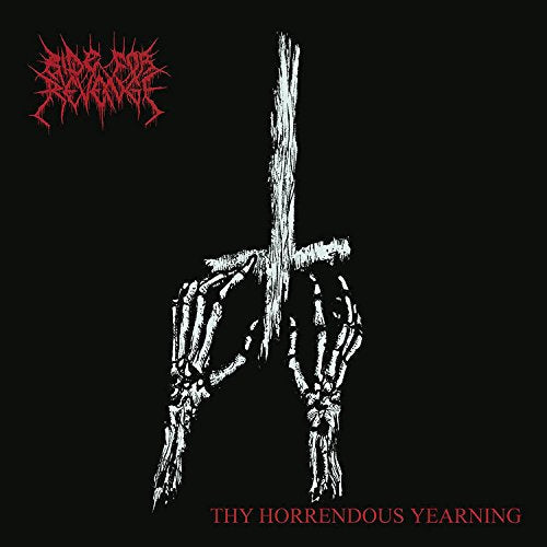 Black album cover with skeletal hands grasping a broken cross.