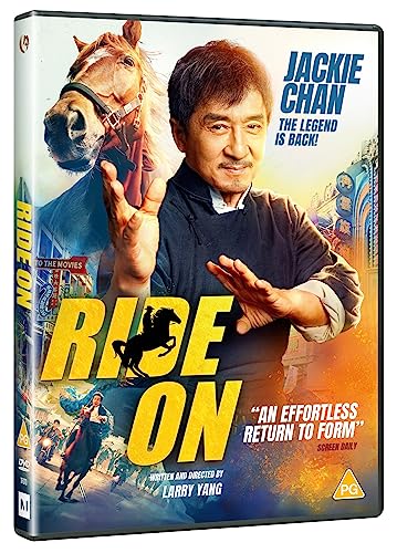 DVD cover for "Ride On" featuring Jackie Chan and a horse.