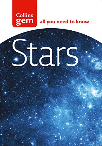 Front cover of the Collins Gem Stars book featuring a blue starry space background.