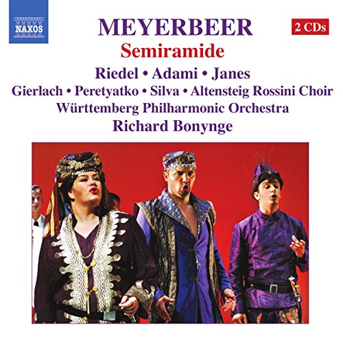 CD cover for Meyerbeer’s Semiramide opera, featuring costumed performers.