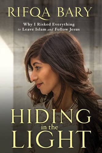 Book cover featuring Rifqa Bary, with title "Hiding in the Light".