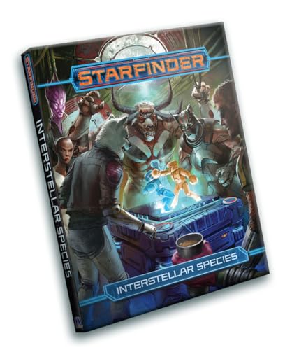 Starfinder RPG book cover featuring diverse alien characters and sci-fi elements.