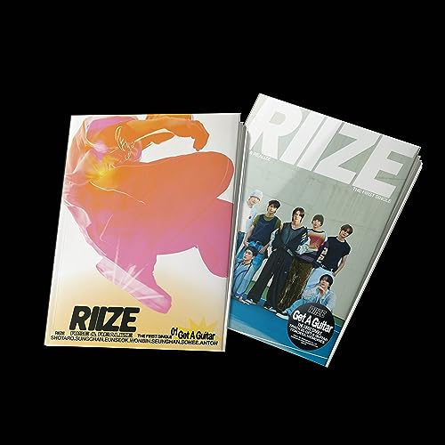 Riize "Get A Guitar" CD with group photo and abstract art cover.
