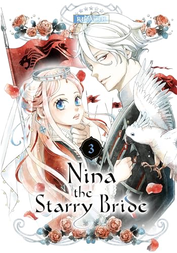 Manga cover: two characters, a bride and a man, with roses and a bird.