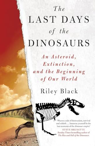 Book cover showing a dinosaur skeleton illustration against a torn paper background and sunset.