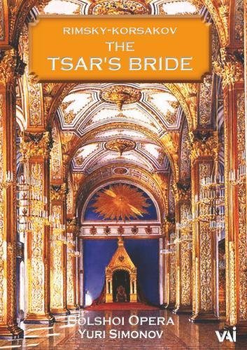 DVD cover for Rimsky-Korsakov’s “The Tsar’s Bride” opera, ornate interior scene.