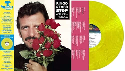 Ringo Starr album cover and translucent yellow vinyl record shown.