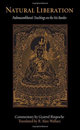 Book cover: “Natural Liberation” with golden illustration of Padmasambhava.