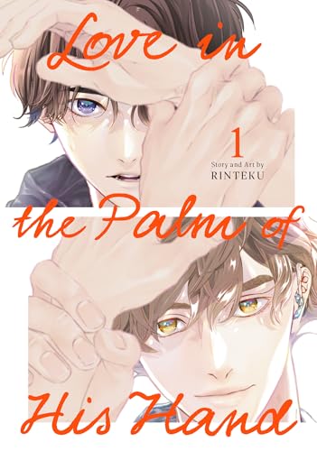 Manga cover with two young men and hands partially obscuring faces.