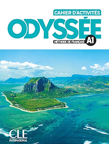 Cover of the French activity book Odyssee A1 featuring an aerial view of Le Morne.