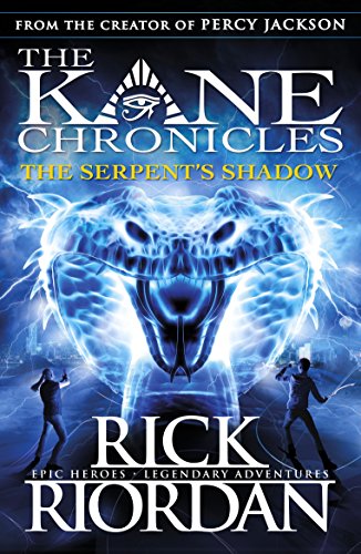 Book cover featuring a glowing blue snake head with silhouetted figures and lightning.