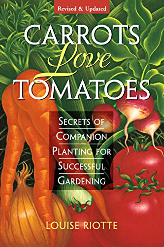 Book cover featuring carrots, tomatoes, radishes, and onions with green foliage.