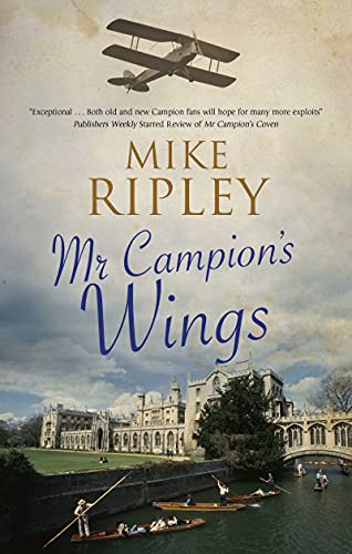 Book cover: "Mr Campion's Wings" with a biplane and riverside scene.