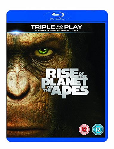 Blu-ray cover for "Rise of the Planet of the Apes" featuring a gorilla’s face.