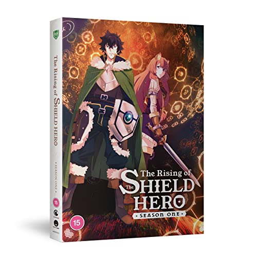 DVD cover for "The Rising of the Shield Hero" featuring anime characters.