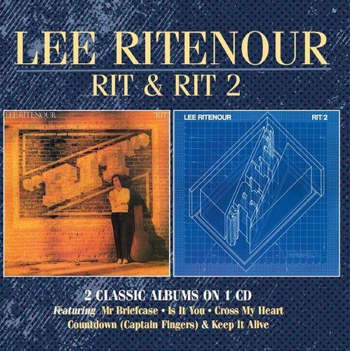 CD cover for Lee Ritenour’s “Rit / Rit 2” with blueprint imagery.