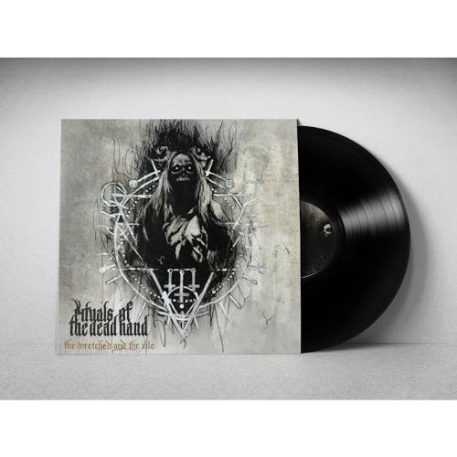 Vinyl record with cover art depicting a dark, horned figure in a frame.