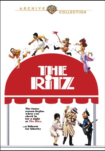 The Ritz" DVD cover featuring cartoonish figures under a red awning.