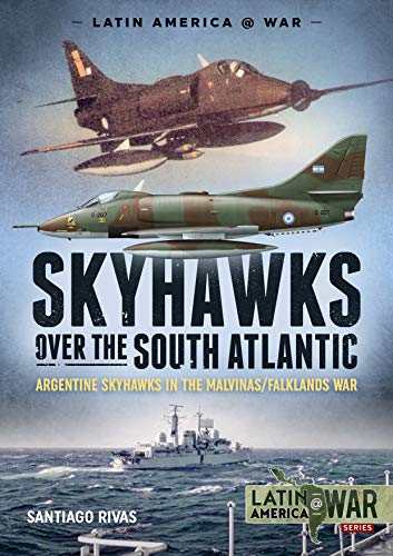 Book cover featuring Argentine Skyhawk aircraft and naval ships.