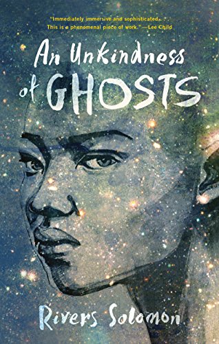 Book cover featuring a person's face overlaid with a starry, deep blue nebula background.