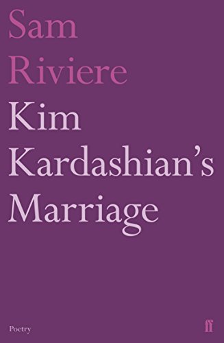 Purple book cover with white text: "Kim Kardashian’s Marriage" by Sam Riviere.