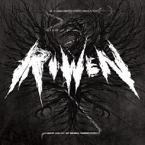 Black and white album cover for Riwen, featuring abstract, dark imagery.