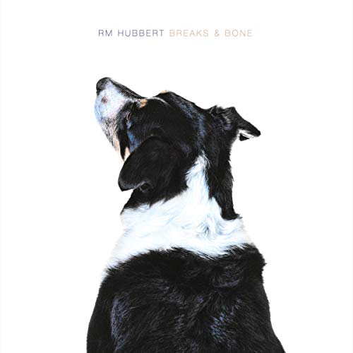 Album cover for RM Hubbert’s “Breaks & Bone” featuring a dog’s head.