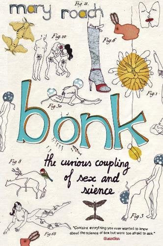 Book cover with illustrated figures and large blue text reading "bonk".