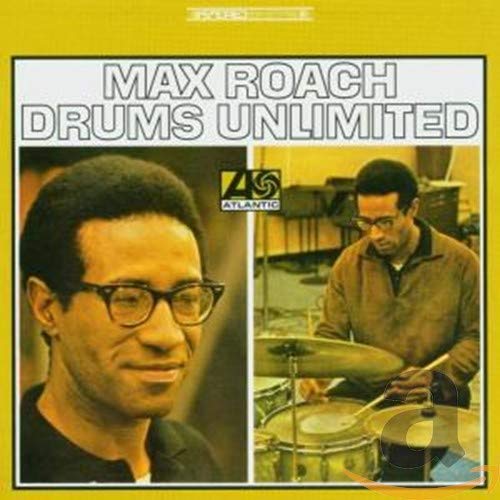 CD cover for Max Roach’s “Drums Unlimited” featuring a portrait of the artist.