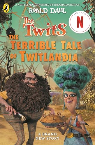 Book cover showing Mr. and Mrs. Twit with a pie in a fairground setting.