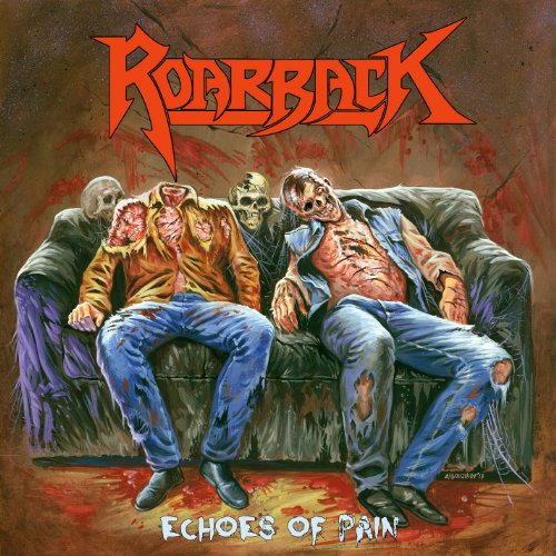 CD cover: two decaying figures sit on a worn couch, skulls loom.