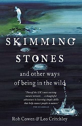 Book cover: illustrated person skimming stones across dark water.