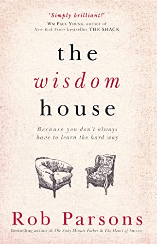 Book cover for "The Wisdom House" with illustrated chairs and red text.