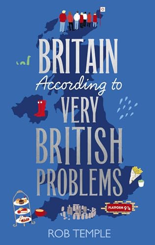 Book cover with map of Britain, illustrations of British items, and text.
