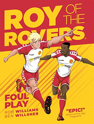 Comic cover featuring two soccer players celebrating, red and white uniforms.