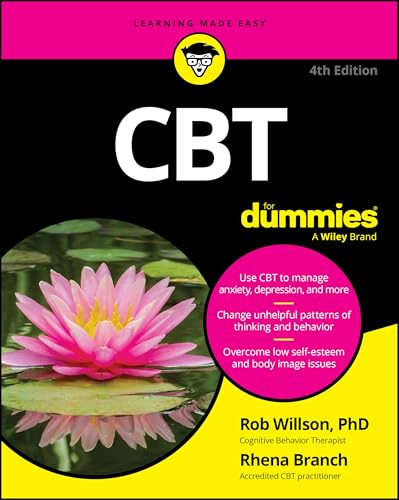 CBT For Dummies 4th edition book cover featuring a pink water lily on black.
