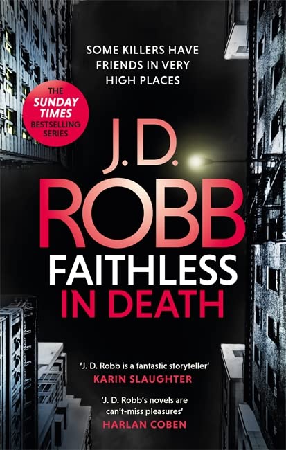 Book cover for “Faithless in Death” by J.D. Robb, with red title text.