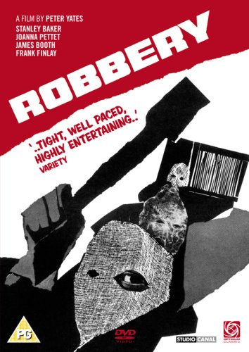 DVDCuts of a masked figure holding a weapon on the DVD cover for Robbery.