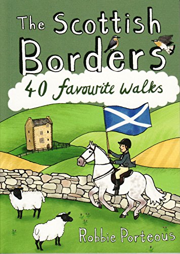 Book cover depicting a rider with a Scottish flag in the Borders.