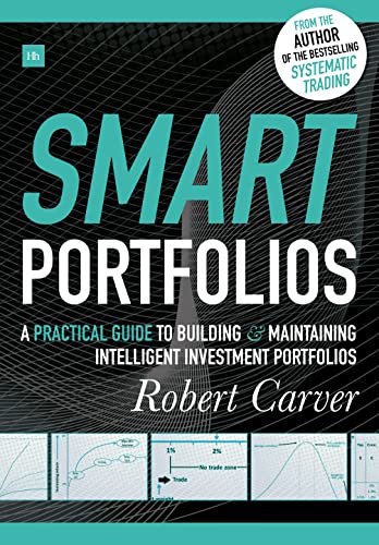 Book cover for Smart Portfolios by Robert Carver with black background and data charts.