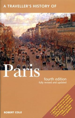 Book cover for A Traveller's History of Paris featuring an impressionist street scene painting.
