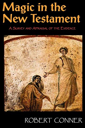 Book cover: "Magic in the New Testament" with ancient fresco image.