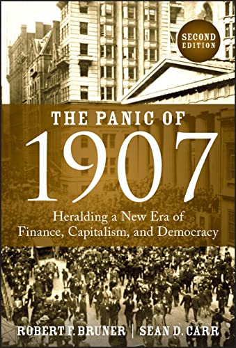 Book cover: "The Panic of 1907" with a historical building image.