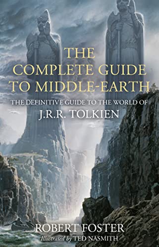 Book cover depicting statues and mountains from Tolkien’s Middle-earth.