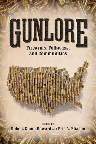 Book cover for “Gunlore” featuring bullets arranged in the shape of the US.