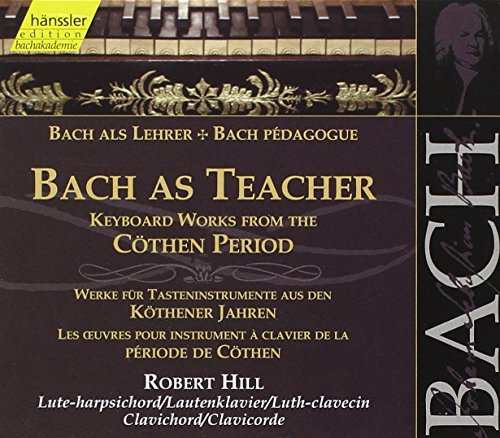 CD cover for “Bach as Teacher” featuring ornate gold designs and text.