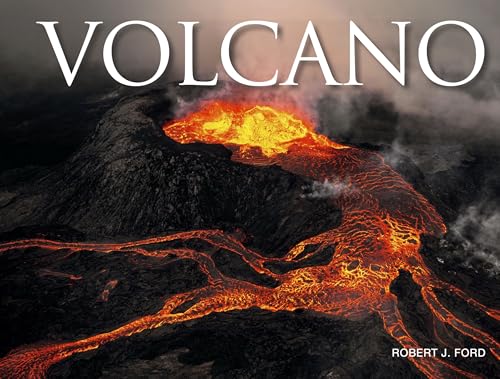 Book cover depicting a volcano erupting with flowing lava.