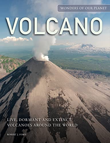 Book cover featuring a smoking volcano with mountainous landscape backdrop.