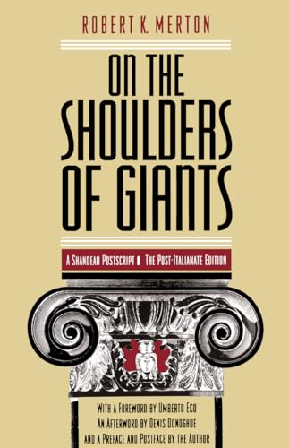 Book cover: “On the Shoulders of Giants” with a classical column illustration.